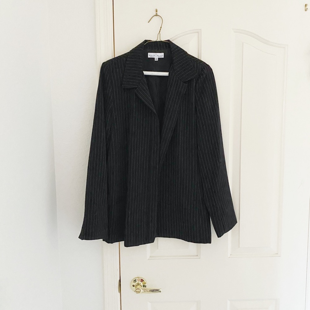 White House Black Market Black Pinstripe Blazer
